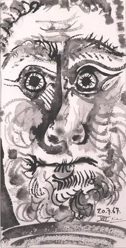 Pablo Picasso. Man head, 1967