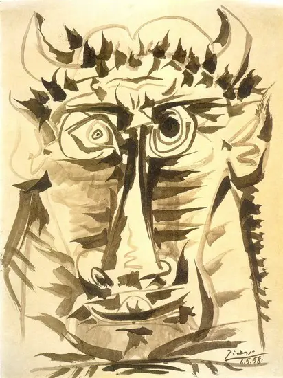 Pablo Picasso. Head of Minotaur, 1937