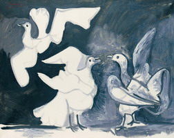 Pablo Picasso. three pigeons