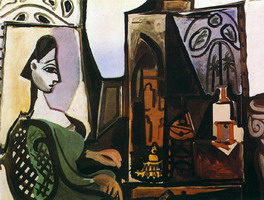 Pablo Picasso. Woman in my workshop (Jacqueline) III, 1956