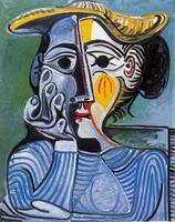 Pablo Picasso. Woman with Yellow Hat (Jacqueline), 1961