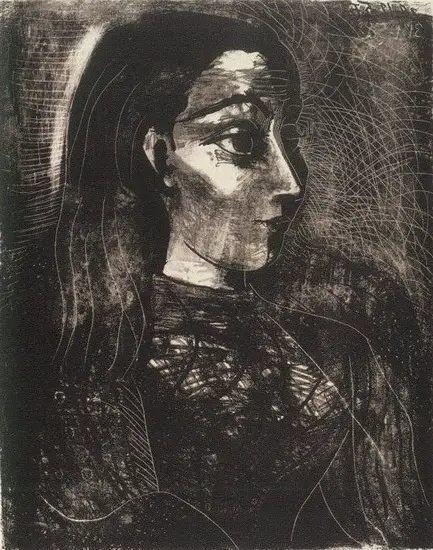 Pablo Picasso. Jacqueline Law II profile, 1958