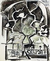 Pablo Picasso. Pigeons at the window, 1960